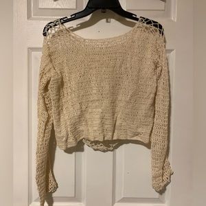 Net sweater in tan